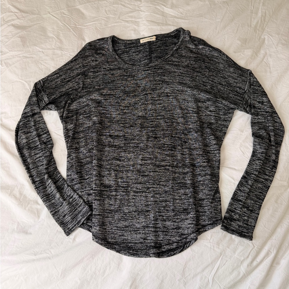 Rag & Bone Charcoal Long Sleeve Women's Knit Top